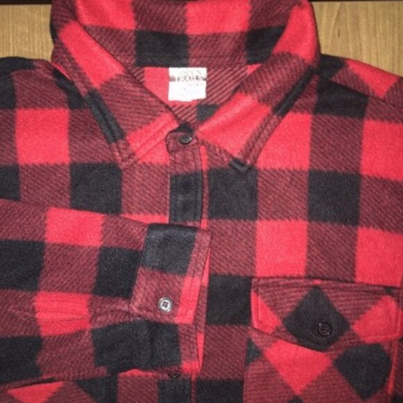 Open Trails Red Plaid Long Sleeve Button Up Flannel Shirt Mens Size XL Outdoors - Picture 1 of 9